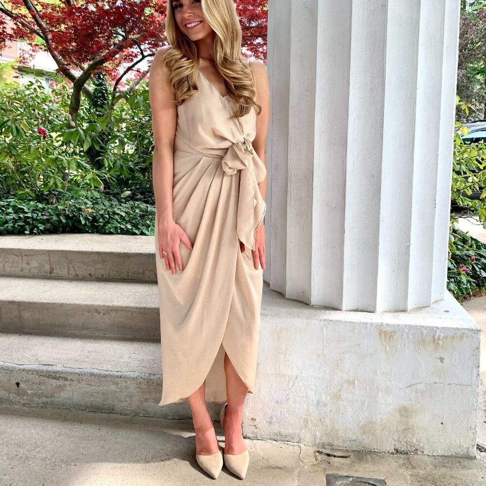 Baltic Born Beige One-Shoulder Dress
